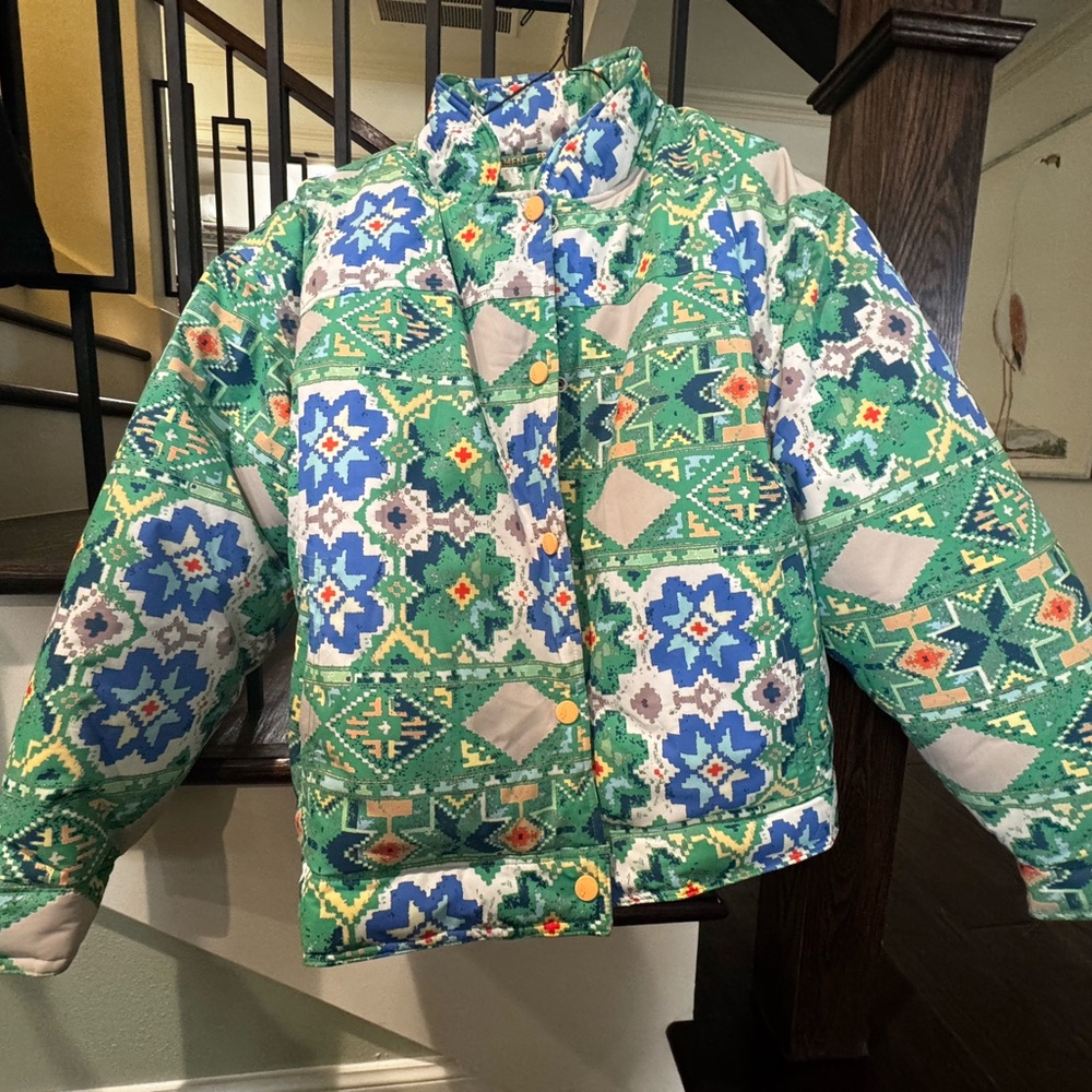 FP Movement by Free People Green Patterned Ski Jacket